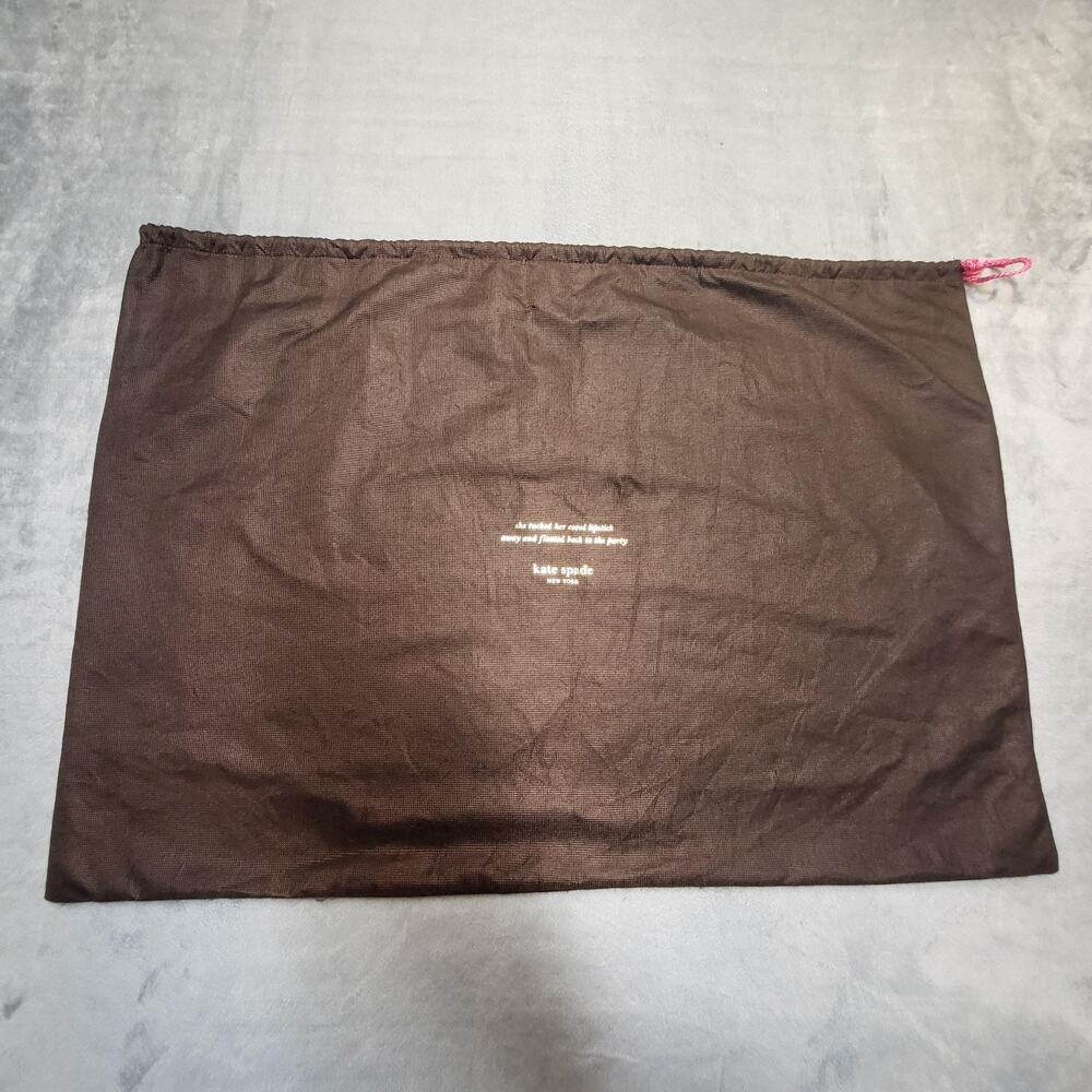 Kate Spade New York Dust Bag Drawstring Brown Large Purse Handbag Storage Pouch